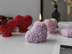 Molde silicona corazon inclinado con corazoncitos